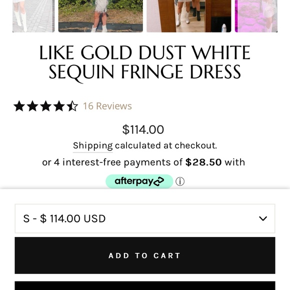 12th Tribe White Fringe and Gold Sequin Dress - Picture 4 of 4